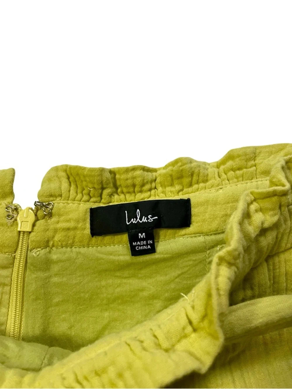 Lulu's Friendship Lime Green Tie Front Crop Top Paperbag Shorts Set Size Medium
